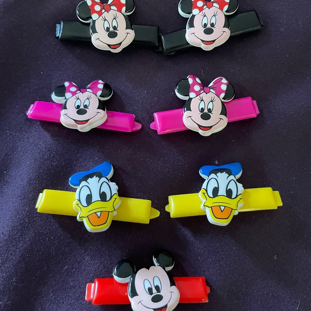 Disney Mickey and Friends Vintage Hair Clip Set of 8